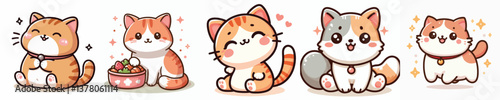 a collection of cute vector cats