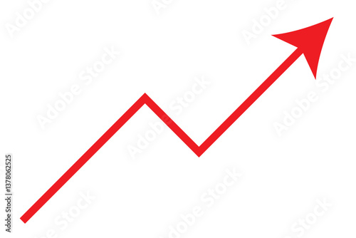 Graph going Up and Down sign with green and red arrows vector. Flat design vector illustration concept of sales bar chart symbol icon with arrow moving down and sales bar chart with arrow moving up