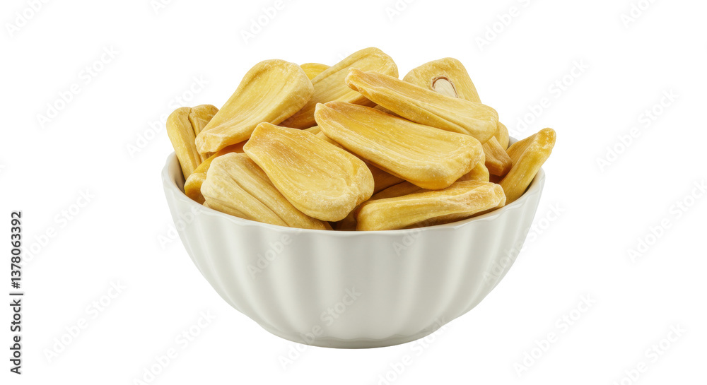Isolated Jackfruit Pieces in Bowl Isolated Jackfruit Pieces in Bowl