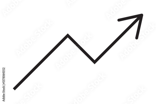 Graph going Up and Down sign with green and red arrows vector. Flat design vector illustration concept of sales bar chart symbol icon with arrow moving down and sales bar chart with arrow moving up