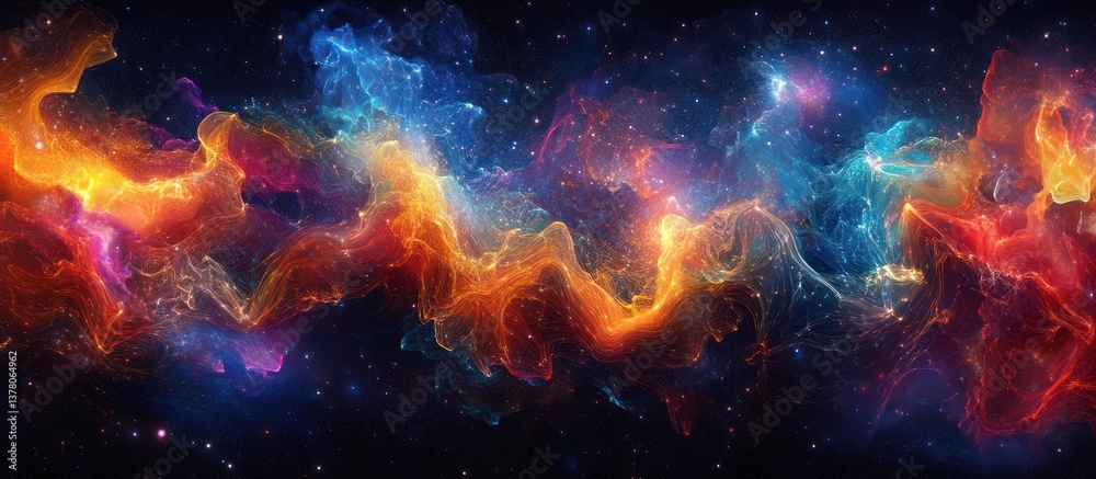 Cosmic Nebula, vibrant colors, swirling gas clouds, space background, website banner Cosmic Nebula, vibrant colors, swirling gas clouds, space background, website banner