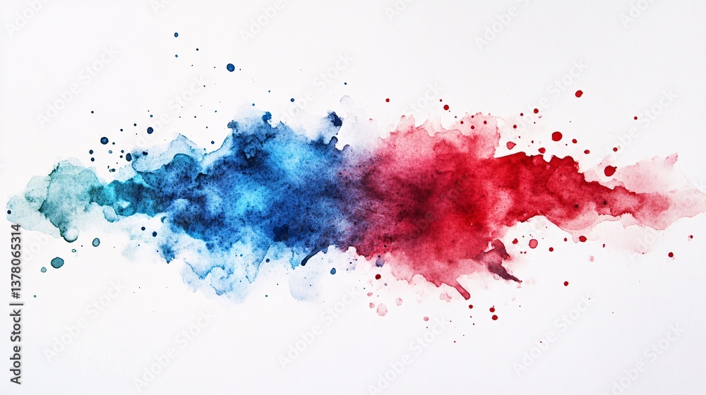 Fototapeta premium Creative Expression Through Vibrant Watercolors on Pure White
