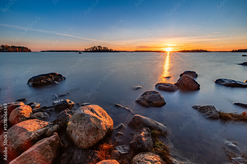 sunset over the sea