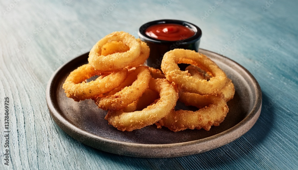 crispy fried calamari rings served with ketchup crispy fried calamari rings served with ketchup