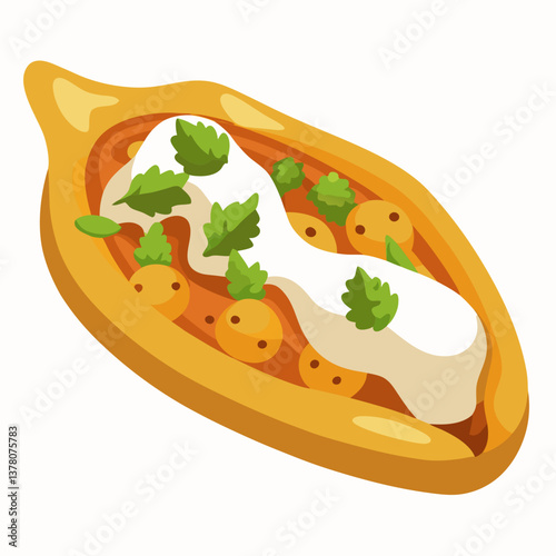 spicy curry chicken flatbread with yogurt drizzle