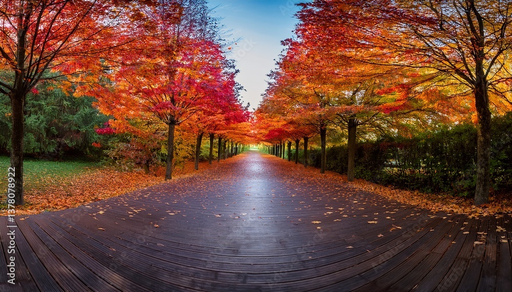 Naklejka premium autumn in the park