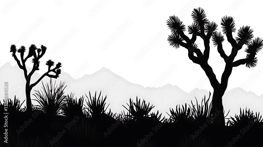 Desert Silhouette Landscape. (1)