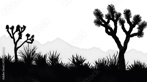 Obraz na płótnie Desert Silhouette Landscape. (1) w salonie