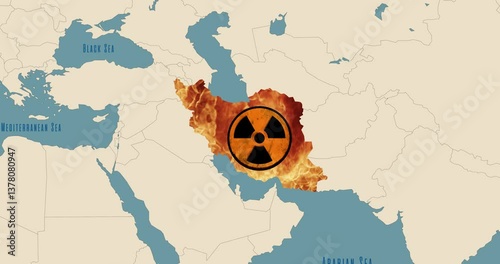 Iran's nuclear program, potential threat. Animation.
