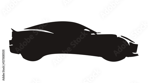 Black sports car vector illustration isolated on white background