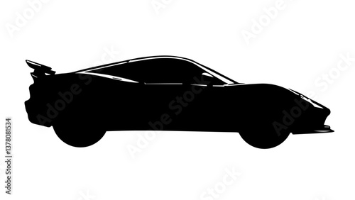 Black sports car vector illustration isolated on white background