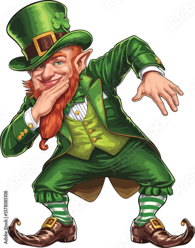 Dabbing Leprechaun Vector