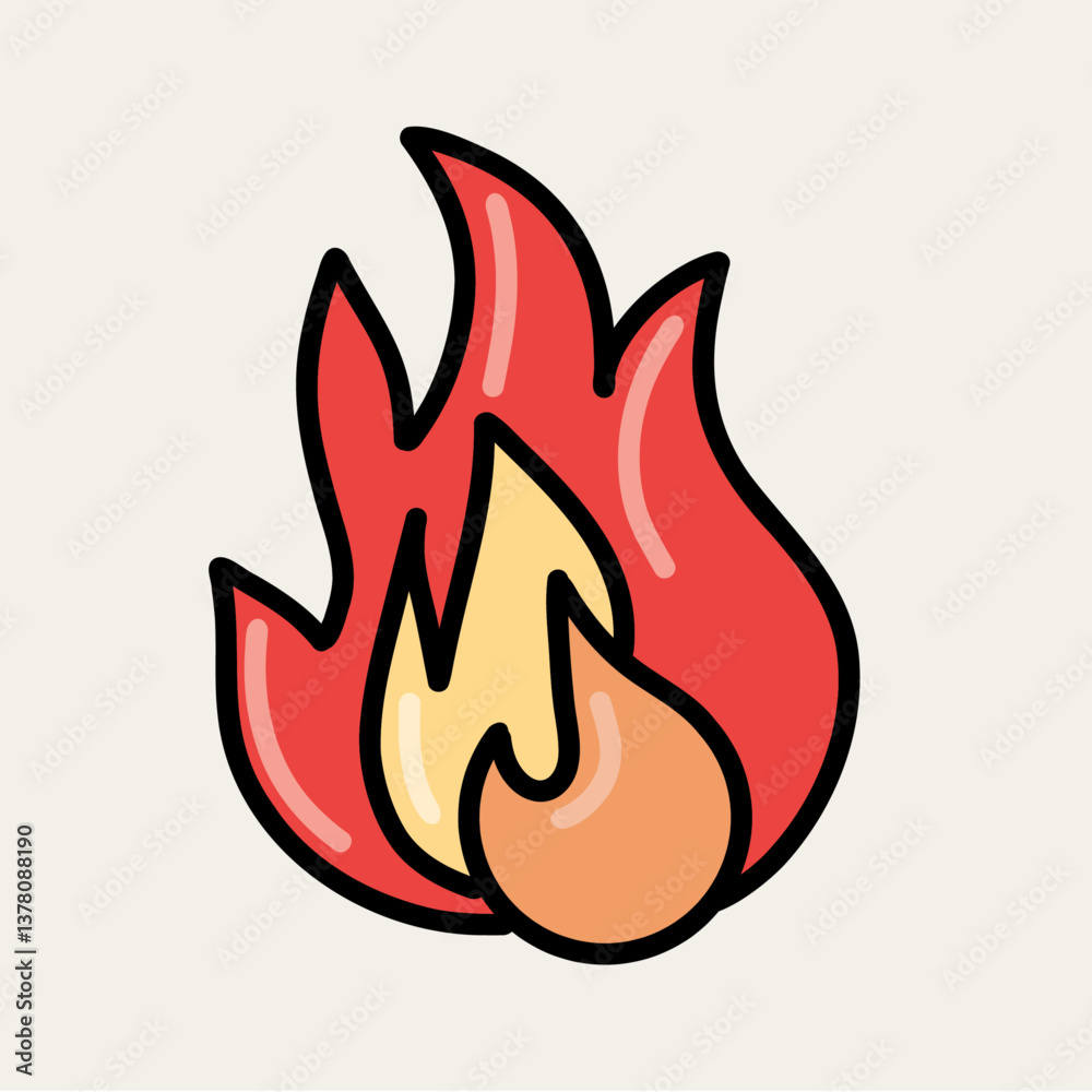 Minimalist Fire Flame Vector Illustration