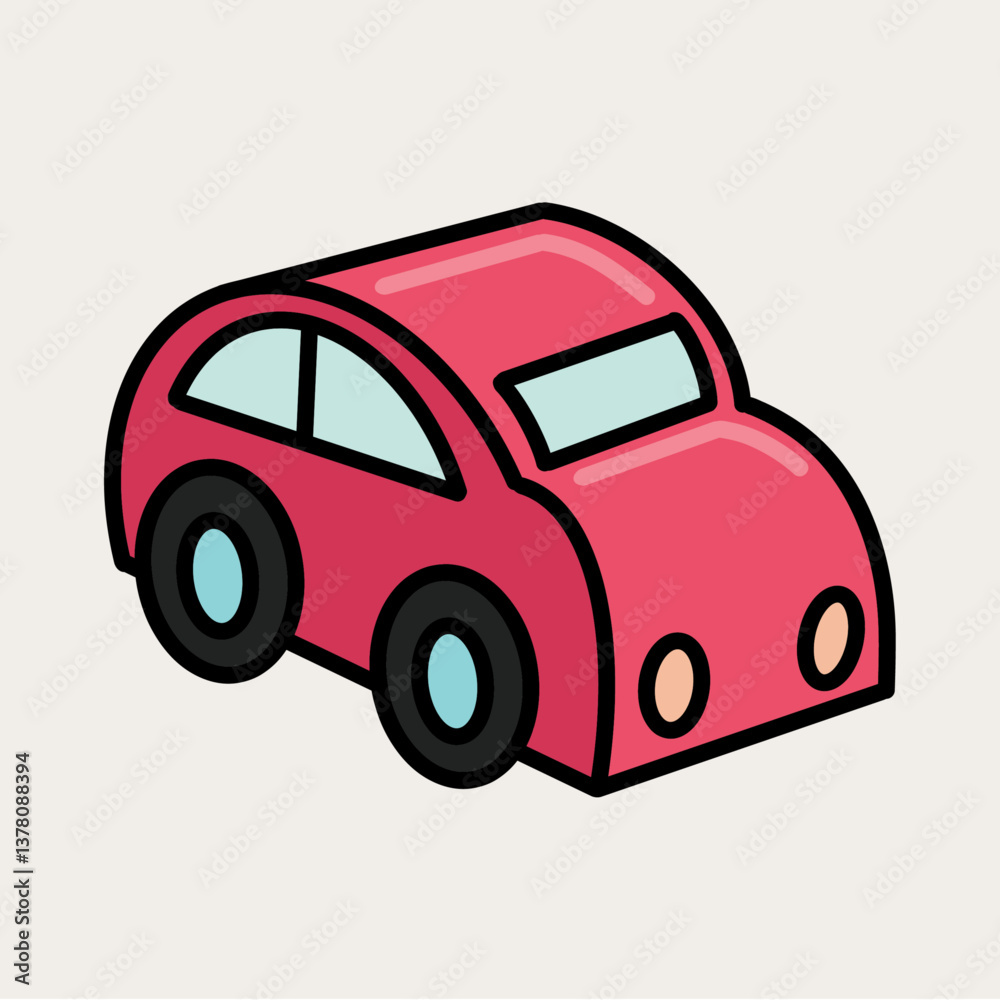 Red Car Vector Illustration