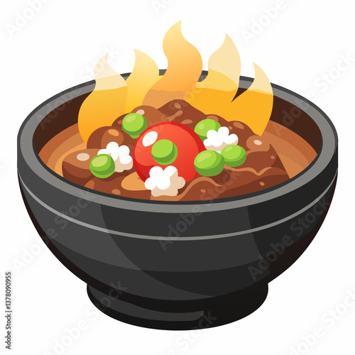 sizzling korean bulgogi beef rice bowl  