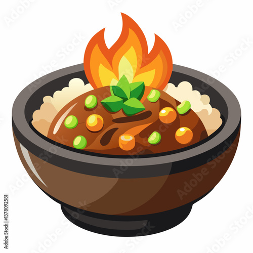 sizzling korean bulgogi beef rice bowl  