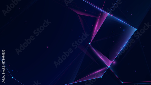 Landing Page design. Futuristic digital lines tech banner. Technology connected blue lines with cyber innovation background for technology articles or presentation business