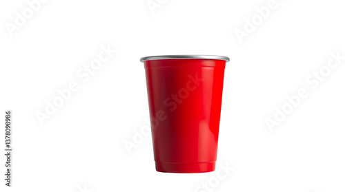 Photo of red plastic cup isolated on transparent background.png