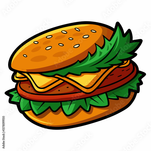 hamburger on a white