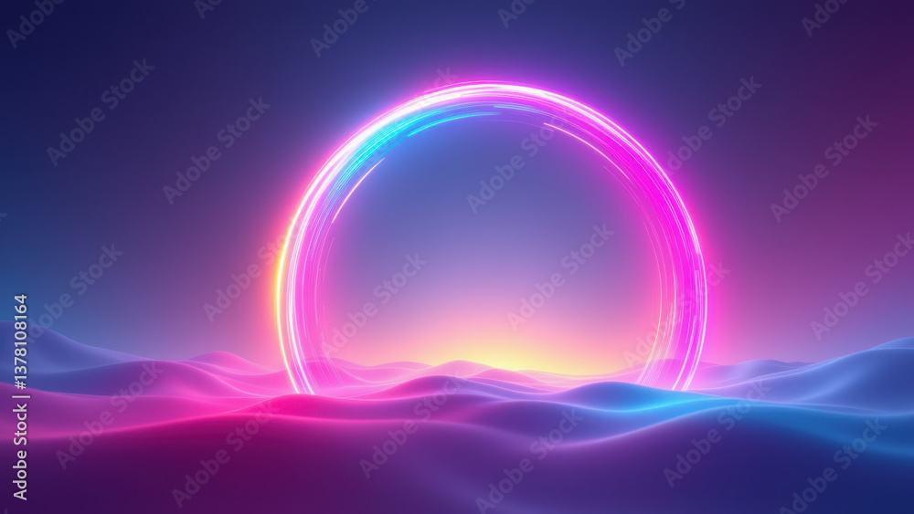 Radiant ring in futuristic space. Radiant ring in futuristic space.
