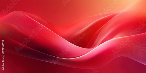 Dynamic flow of abstract red waves digital art high-contrast environment vibrant visuals modern aesthetic exploration