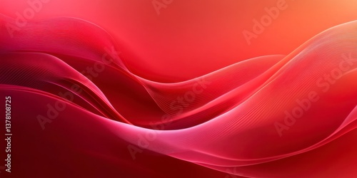 Dynamic flowing abstract waves digital art red color palette vibrant background conceptual design