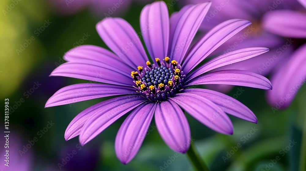 Vibrant purple flower blooming in a lush garden during sunny daylight Vibrant purple flower blooming in a lush garden during sunny daylight