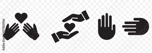 hand logo. Hand icon vector. hand vector icon, palm on Transparent Background. EPS 10