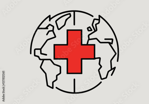World Red Cross Day Solid Color Vector Illustrations for T-Shirts, Stickers, Posters, Social Media, Print Cards, and Animated GIFs - Charity, Healthcare, and Humanitarian Aid Designs