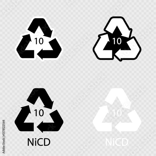 Battery recycling code 10 NiCD set.