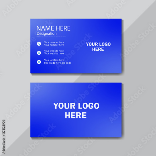 Wallpaper Mural  Modern Business Card - Creative and Clean Template With Gradient blue.

 Torontodigital.ca