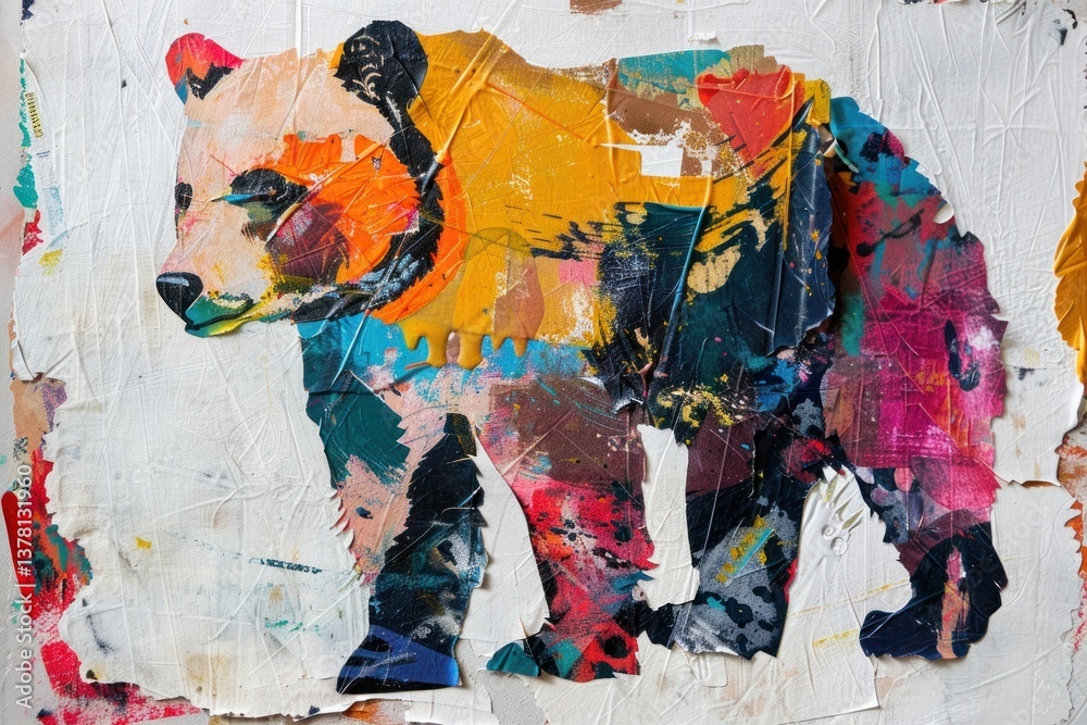 Fototapeta premium Art painting bear representation.