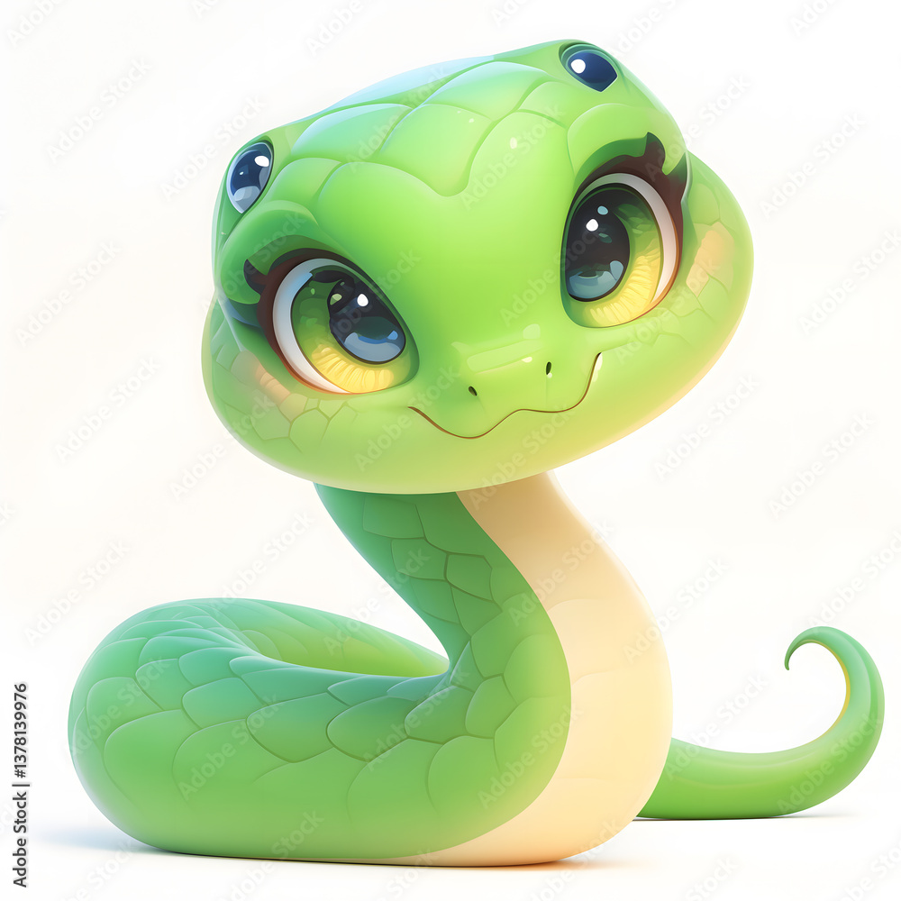 Fototapeta premium Adorable Cartoon Snake