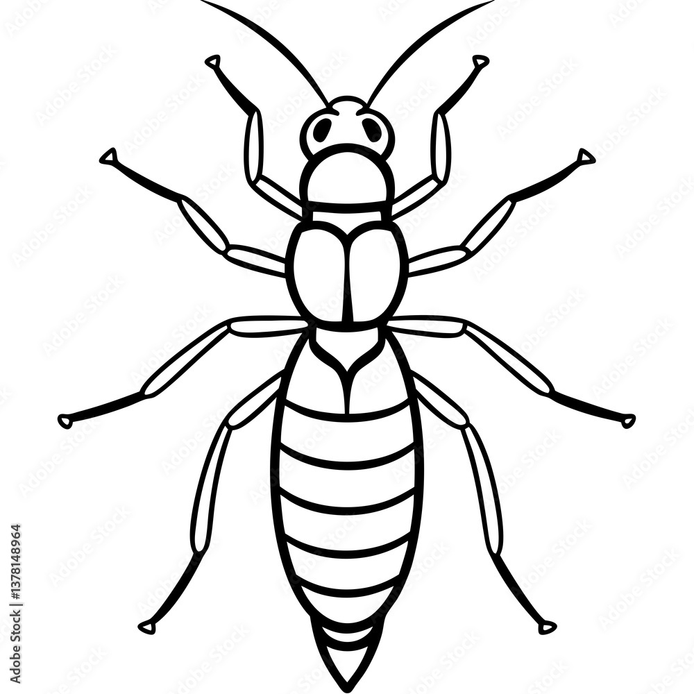 Simple Termite Line Illustration Simple Termite Line Illustration