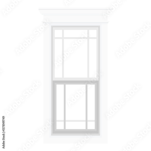 Realistic vintage house window frame