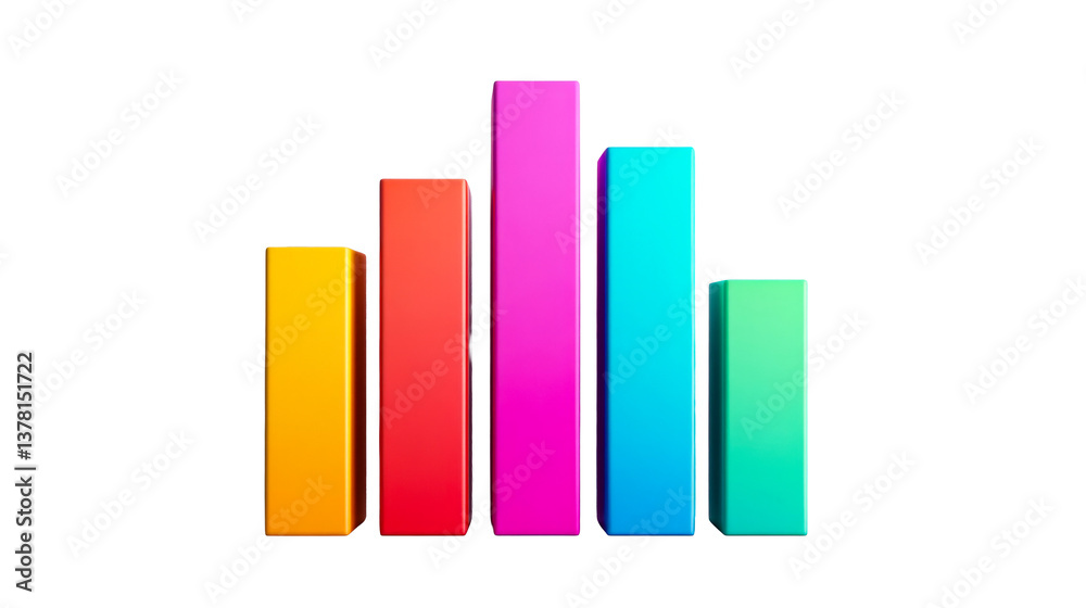 Multicolored bar graph chart, cut out transparent Multicolored bar graph chart, cut out transparent