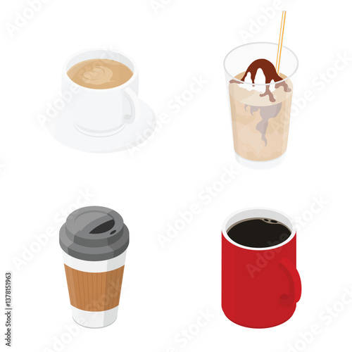 Collection of coffee drinks