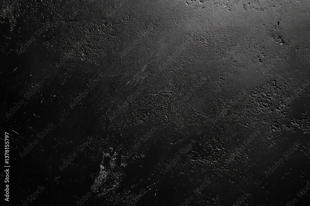 Obraz premium Elegant black background with dark material texture, noise, and grain effect. AI generated illustration.