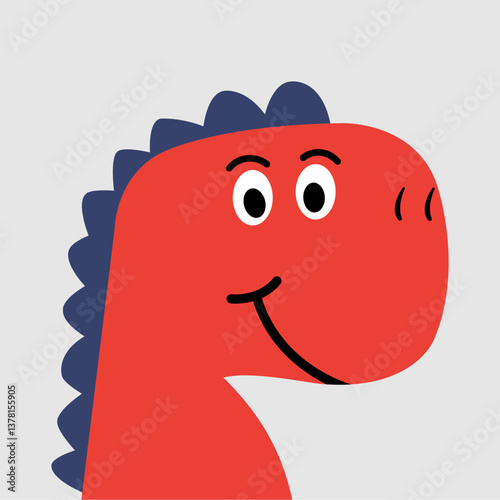 Half body dino vector facing forward