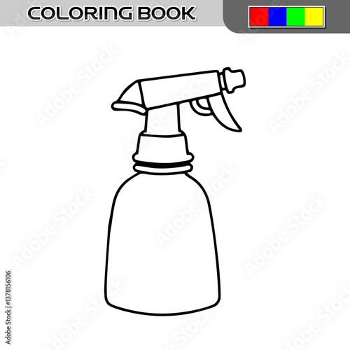 Water spray vector lines for kids to color