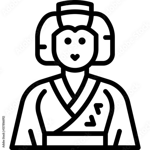 geisha line icon