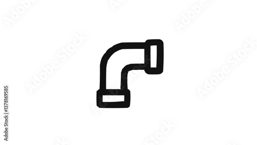 Elbow Pipe Vector Illustration with Right-Angle Bend for Plumbing and Industrial Design