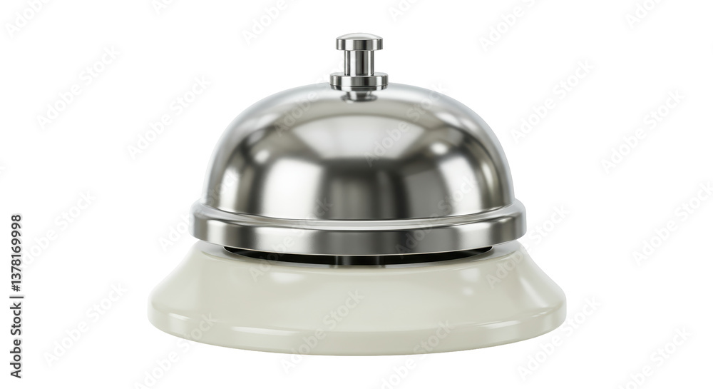 Isolated Chrome Reception Service Bell Detailed Isolated Chrome Reception Service Bell Detailed