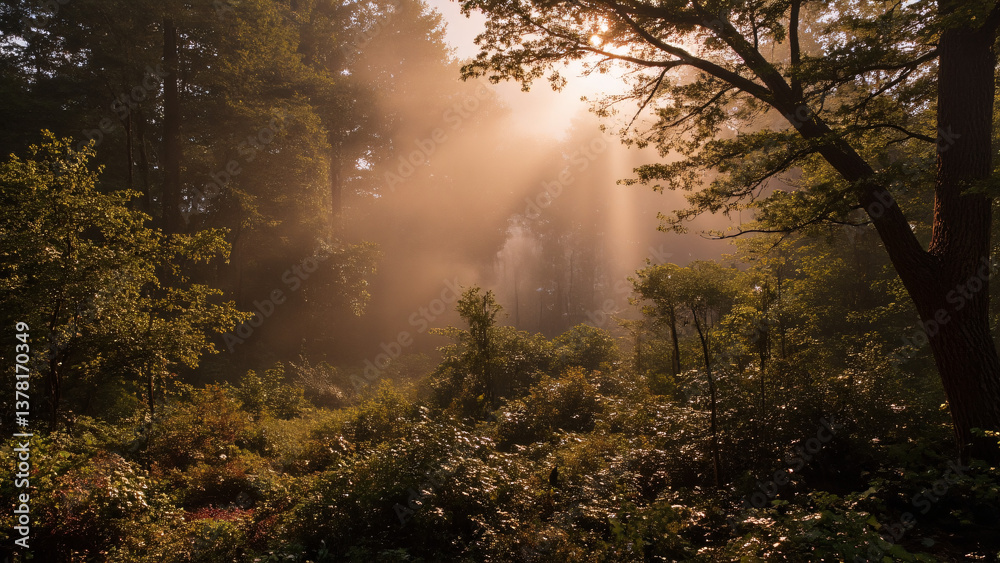Naklejka premium Forest Atmosphere in the Morning