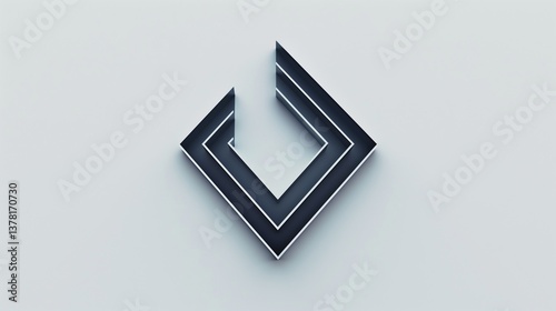 A sharp and futuristic arrow logo pointing forward, centered on a clean white background.