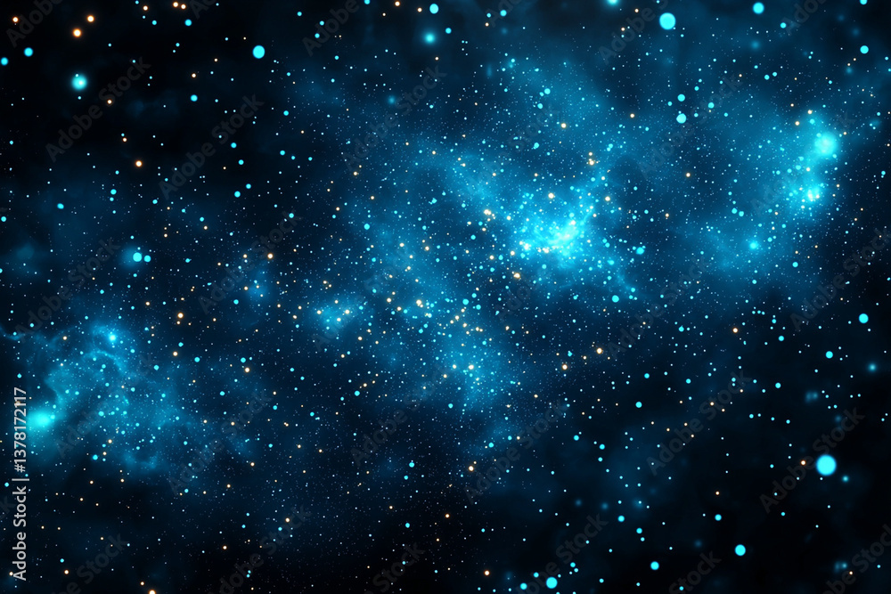 Naklejka premium mesmerizing abstract background featuring glowing blue stars and cosmic elements, creating sense of depth and wonder in universe. Perfect for sci fi themes