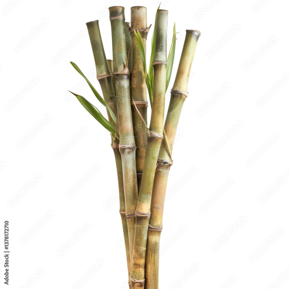 Obraz premium Bamboo stalk isolated on white background