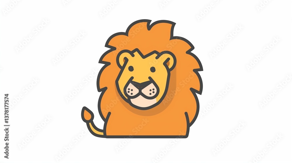 A simple lion icon with a bold mane and a calm expression, outlined in a minimal style on a white background. A simple lion icon with a bold mane and a calm expression, outlined in a minimal style on a white background.