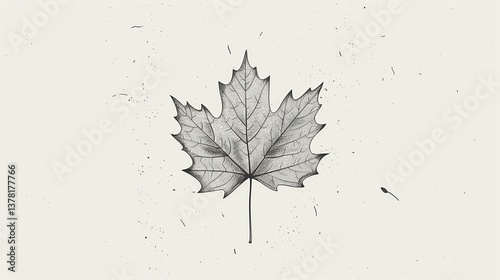 A simple maple leaf outline clipart with elegant curves, centered on a white background.