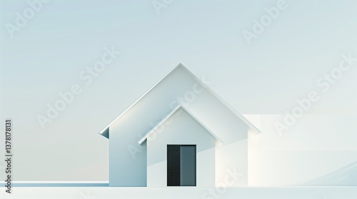 A simple home icon with a triangular roof and a rectangular door, outlined on a white background.